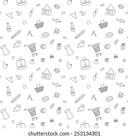 The pattern of the items from the shopping