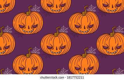 Pattern Jack o lantern halloween spooky creepy pumpkin
