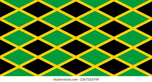 The pattern is "Jamaica". Seamless graphic background in the colors of the flag of Jamaica. Vector illustration