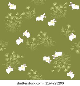 Pattern of a Japanese pampas grass and the rabbit,
