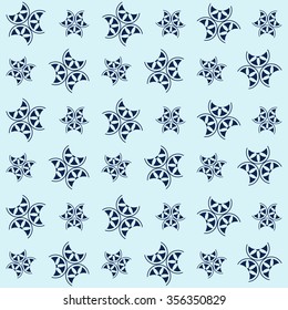 pattern japanese style, abstract blue flower, vector