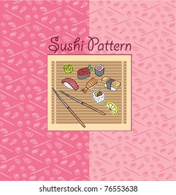 pattern of Japanese sushi