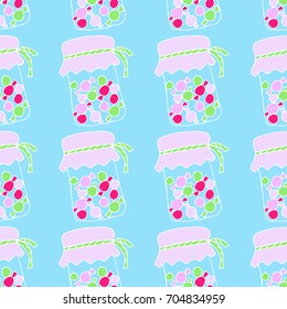pattern jar candy doodle vector
