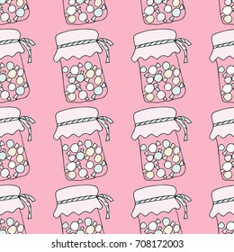 pattern jar candy doodle vector
