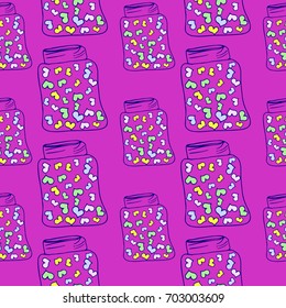 pattern jar heart doodle vector
