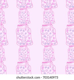 pattern jar heart doodle vector
