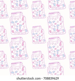 pattern jar heart doodle vector
