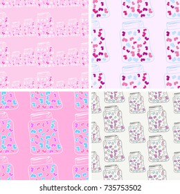 pattern jar heart doodle vector
