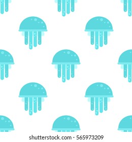 Pattern with jellyfish color flat icon