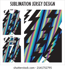 Сolorful pattern. Jersey design for sublimation. Fabric.T shirt mockup. Soccer kit.