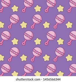 pattern of jingle bells and cute stars