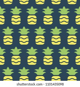 Pattern with juicy pineapples
