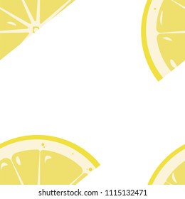 pattern of juicy yellow lemon Cute and beautiful on white isolated background in a cut