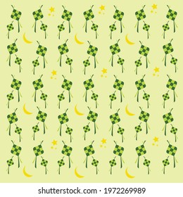 Pattern of ketupat, Islamic theme vector background. Decoration for the theme of Eid al-Fitr.