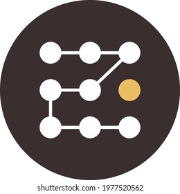 Pattern, keypad, password icon vector image. Can also be used for internet security. Suitable for use on web apps, mobile apps and print media.