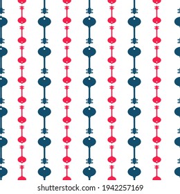 Pattern with keys. Flat style illustration. Endless texture on white background.