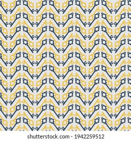 Pattern with keys. Flat style illustration. Endless texture on grey background.