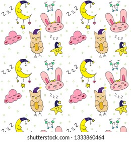 Pattern for kids, pajamas
with the moon pictured 