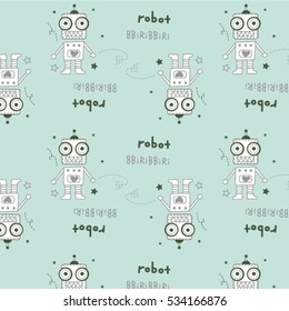 pattern for kids with robots.
