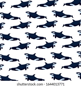 pattern of killer whale on a white background vector illustration design