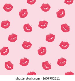 PATTERN WITH KISSES ON THE PINK BACKGROUND