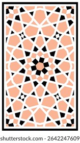 Pattern of Kites, Squares, Pentagon with Tan and black Color