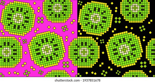 pattern with kiwi in blackpink