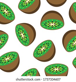 Pattern kiwi fresh green nature cartoon flat design