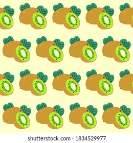 Muster Kiwi, ganze Früchte und halbe
