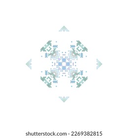 Pattern for knitting and embroidery. The Nordic style. Folk pattern. Scandinavian, Ukrainian ornament. Spanish porcelain. Arabesque damask. Ethnic motive. 