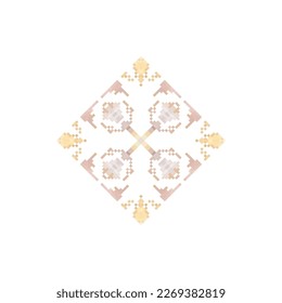 Pattern for knitting and embroidery. The Nordic style. Folk pattern. Scandinavian, Ukrainian ornament. Spanish porcelain. Arabesque damask. Ethnic motive. 