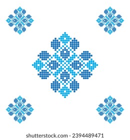 Pattern for knitting and embroidery.  The Nordic style. Folk pattern. Scandinavian, Ukrainian ornament. 
Spanish porcelain. Arabesque damask. Ethnic motive. Cross stitch.