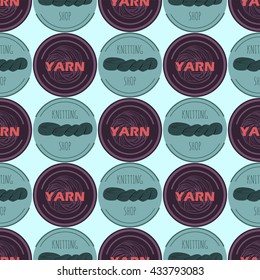 Pattern for knitting shop, hand made workshop and packaging. 