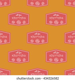 Pattern for knitting shop, hand made workshop and packaging.