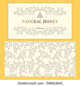 Pattern and label for honey product.