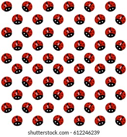 pattern of ladybirds, red, illustration