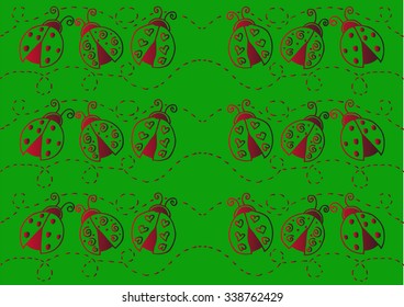 Pattern with ladybug