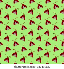 Pattern with a ladybug. Vector.