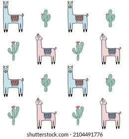 Patrón de lama para envoltura, textil, impresión, tela. Ilustración del vector 