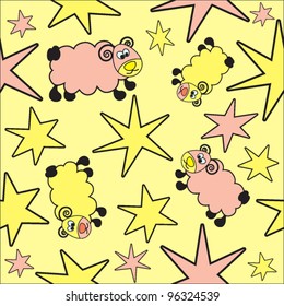 The pattern with lambs and stars for children.