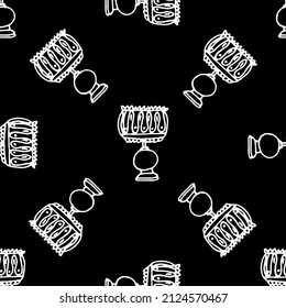 lámpara de patrón bajo una persiana en un óvalo con un patrón de líneas onduladas. patrón transparente Lámpara de mesa aislada por vectores con un patrón de líneas y rayas dibujadas en un estilo de doodle con un contorno blanco