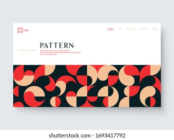 Pattern Landing Page design Template for website, User Interface Design, Retro Color UI, Clean UI design