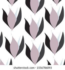 Pattern with large modern stylized flowers. Colorful pattern for trend design