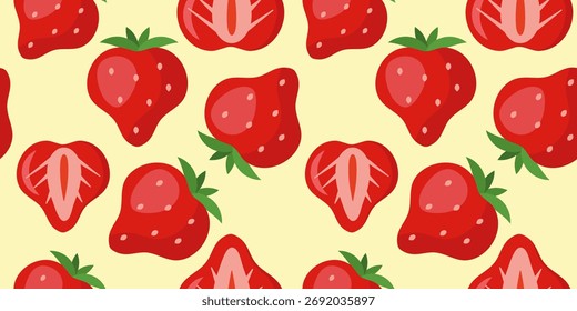 Un patrón de Grandes fresas maduras. Fondo sin fisuras.