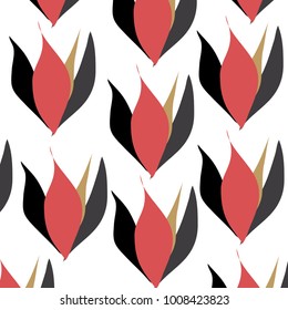 Pattern with large stylized flowers.