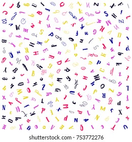 A pattern of Latin letters. Handmade for your design.