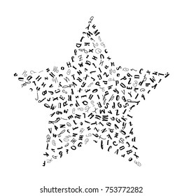 A pattern of Latin letters. Handmade for your design.