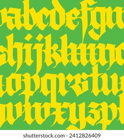 Pattern of Latin letters. Vector. English alphabet. Medieval european style ornament. European alphabet 9-16 century. Ramano-Germanic letters. Beautiful composition and pattern for design.