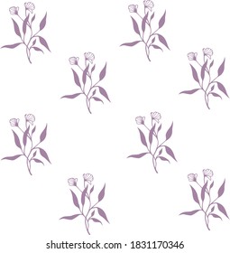 
Pattern of lavender flowers on a white background