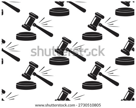 A pattern of law gavel represents the concept of legal and justice. Gavel is on the wooden base